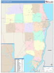 St. Clair County Wall Map Color Cast Style